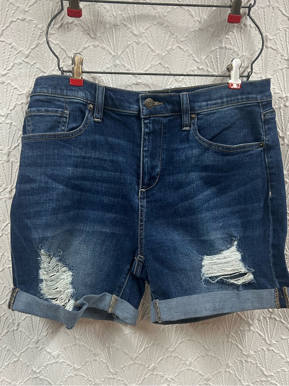NWT New York & Company Dark Blue Distressed Denim Shorts
